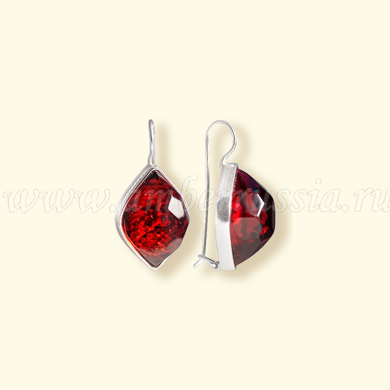 Серьги Бернит, посеребрение